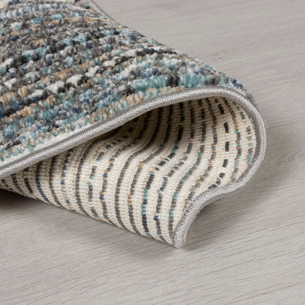 Thumbnail - Xora Flachwebeteppich Santiago, Blau, Textil, Streifen, rund, für Fußbodenheizung geeignet, in verschiedenen Größen erhä...