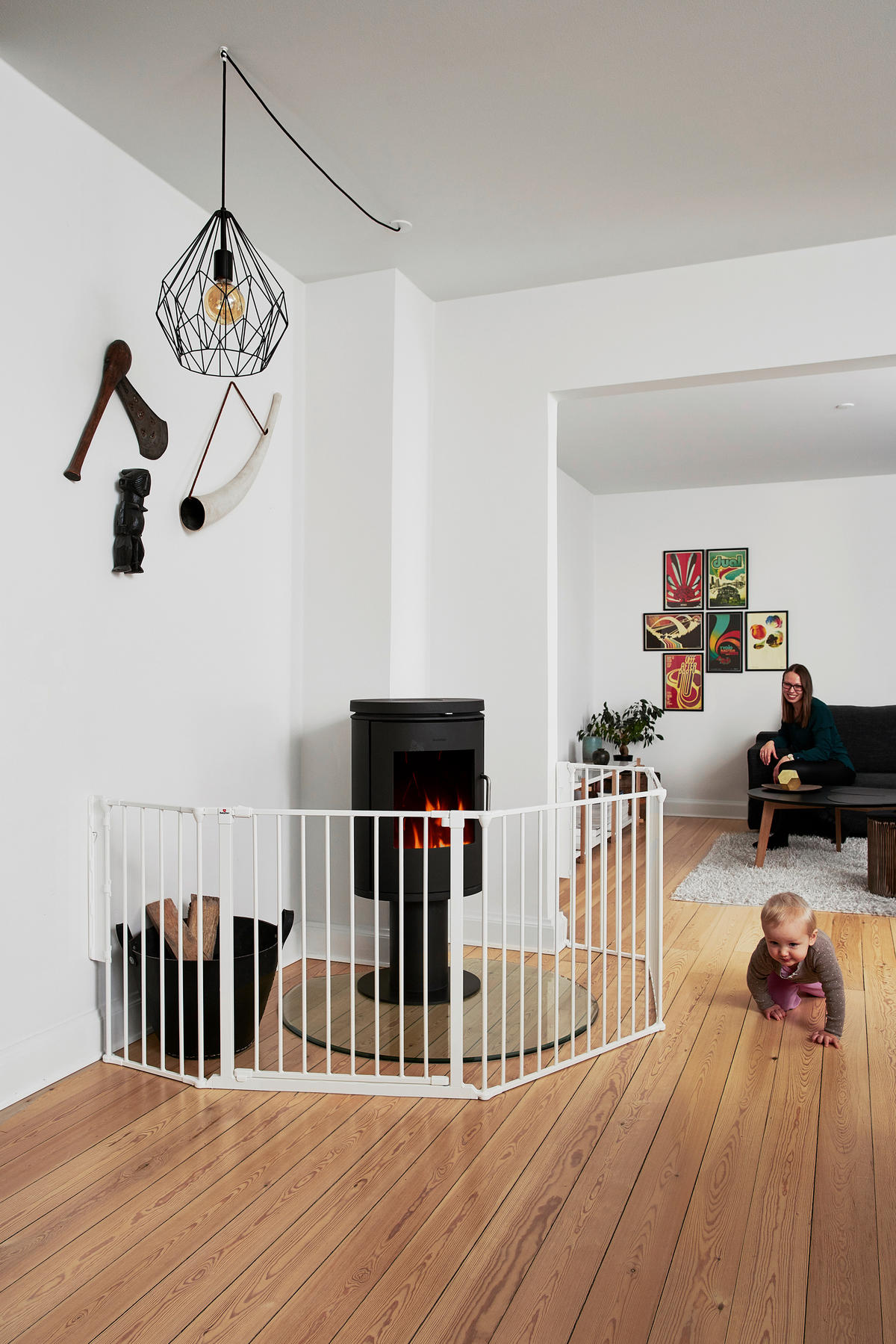 KAMINSCHUTZGITTER - Weiß, Basics, Kunststoff/Metall (278/70,5cm) - Baby Dan