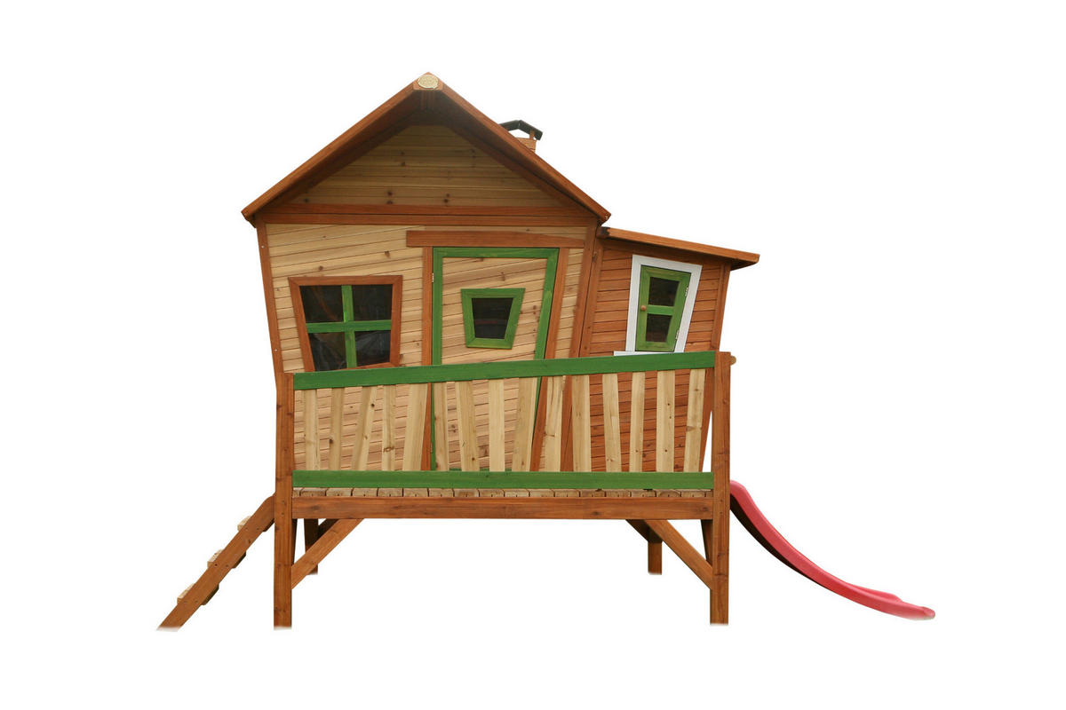 SPIELTURM  - Rot/Braun, Basics, Holz (345/229/180cm) - Ambia Garden