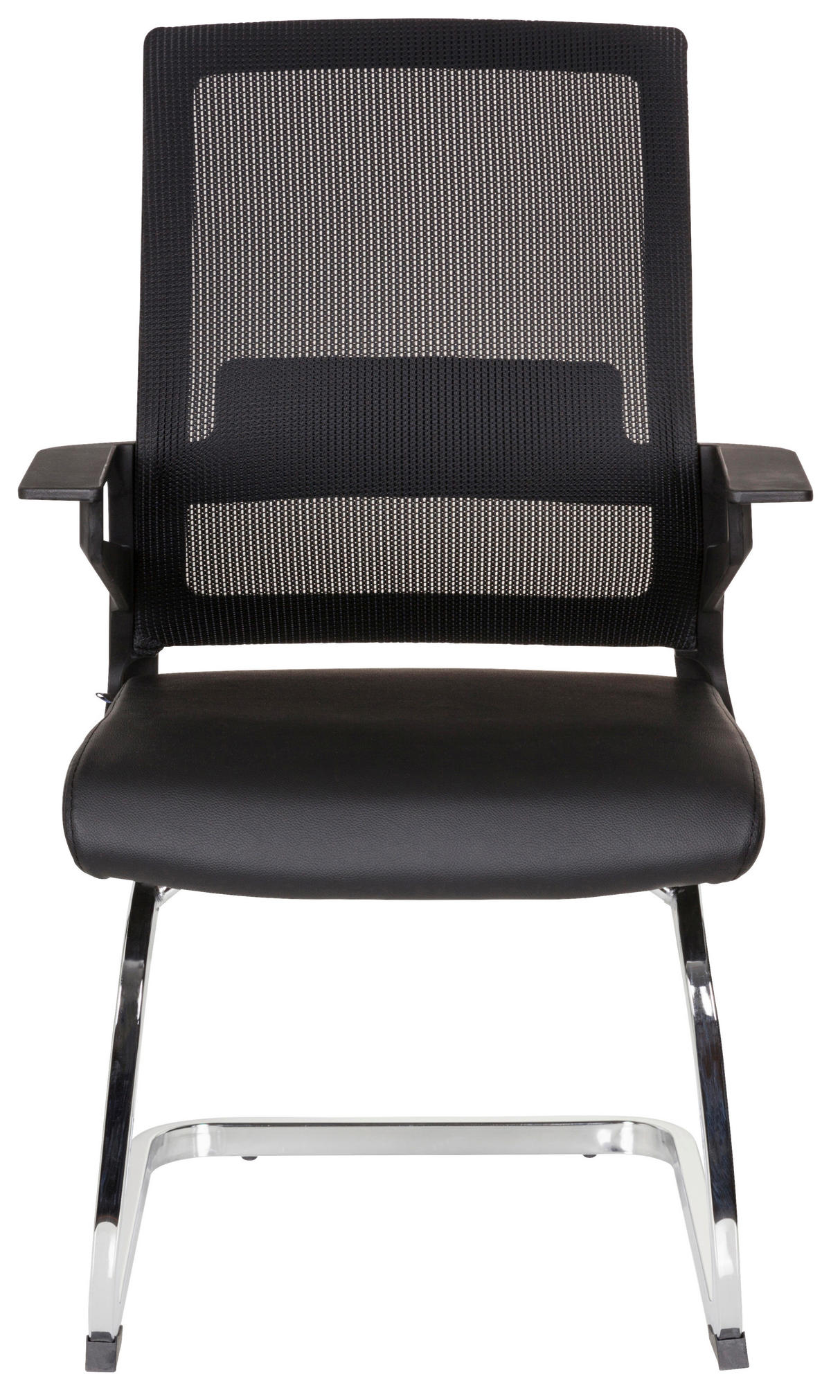 BESUCHERSTUHL Schwarz  - Chromfarben/Schwarz, MODERN, Kunststoff/Textil (58/95/54cm) - MID.YOU