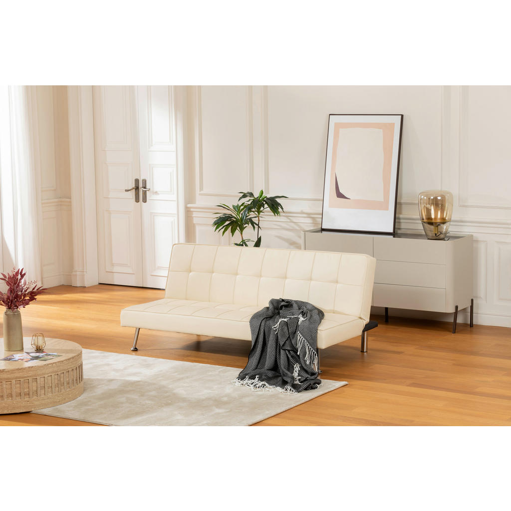 Thumbnail - P & B Schlafsofa, Creme, Textil, 3-Sitzer, 179x74x91 cm, Liegefunktion, Kinder- & Jugendzimmer, Jugendmöbel, Jugendsofas