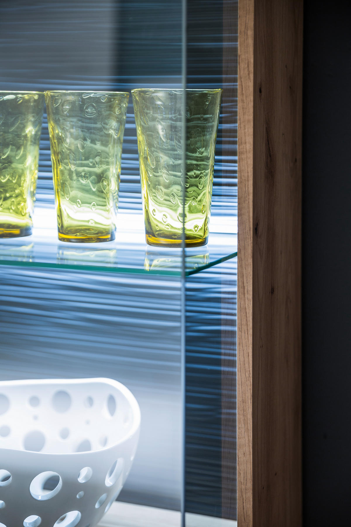 WOHNWAND  in Anthrazit, Klar, Eichefarben  290/198/50 cm  - Klar/Eichefarben, Design, Glas/Holzwerkstoff (290/198/50cm) - Livetastic