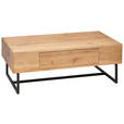 COUCHTISCH Eiche furniert, massiv 110/59,5/40 cm rechteckig Schwarz, Eichefarben  - Eichefarben/Schwarz, Design, Holz/Holzwerkstoff (110/59,5/40cm) - Novel