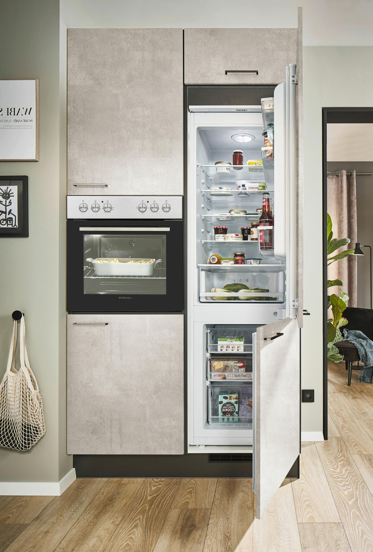 ECKKÜCHE 220/120 cm  in Graphitfarben, Schwarz, Weiß  - Schwarz/Graphitfarben, Design, Holzwerkstoff/Metall (220/120cm) - Xora