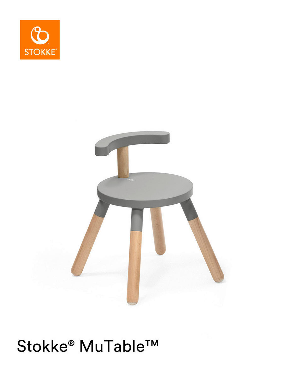 KINDERSTUHL - Naturfarben/Grau, Basics, Holz (35/42/35cm) - Stokke