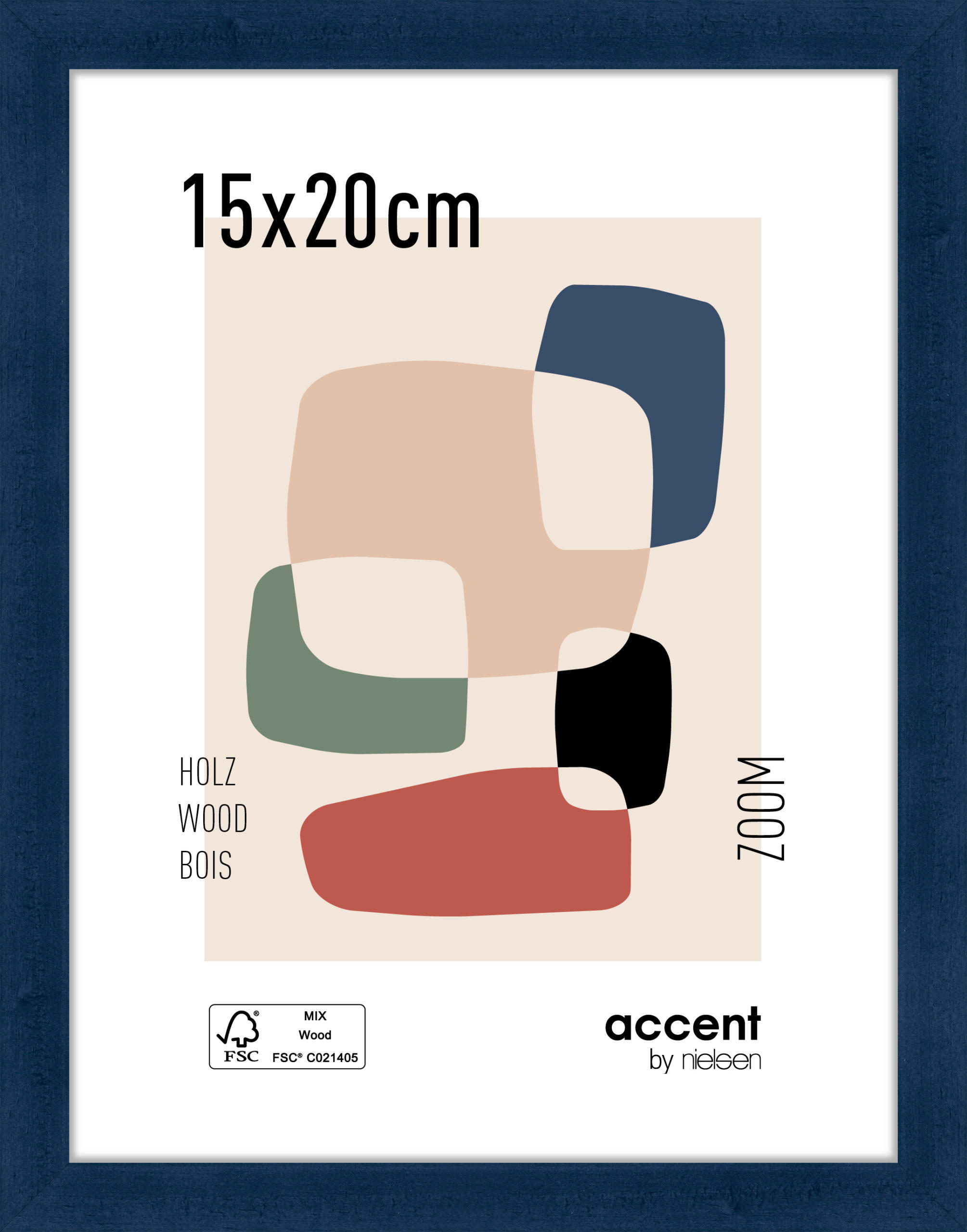 BILDERRAHMEN 15/20 cm  - Dunkelblau, Basics, Holz (15/20cm) - Nielsen