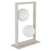 TISCHLEUCHTE  28/12/40 cm    - Sandfarben/Weiß, Design, Glas/Kunststoff (28/12/40cm) - Globo