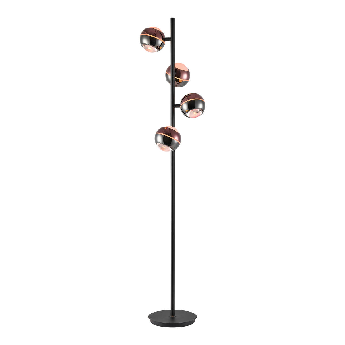 LED-STEHLEUCHTE Easy 32/149 cm   - Schwarz/Kupferfarben, Design, Glas/Kunststoff (32/149cm) - Dieter Knoll