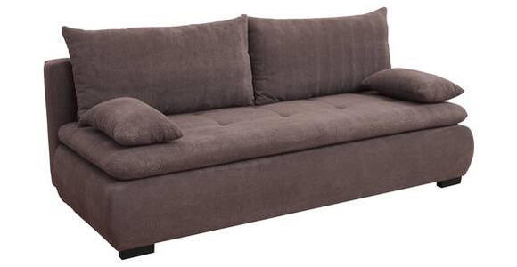 SCHLAFSOFA in Webstoff, Plüsch Braun  - Schwarz/Braun, KONVENTIONELL, Textil (203/72-96/98cm) - Novel