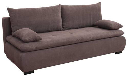 SCHLAFSOFA in Webstoff, Plüsch Braun  - Schwarz/Braun, Konventionell, Textil (203/72-96/98cm) - Novel
