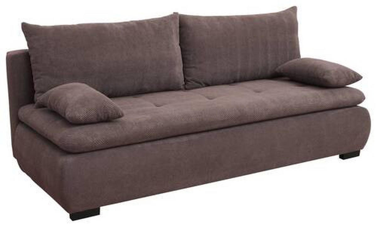 SCHLAFSOFA in Webstoff, Plüsch Braun  - Schwarz/Braun, Konventionell, Textil (203/72-96/98cm) - Novel