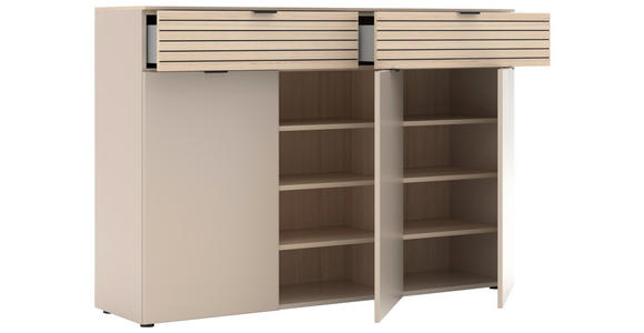 SCHUHSCHRANK 150/102/38 cm - Kaschmir/Eichefarben, Design, Holzwerkstoff/Kunststoff (150/102/38cm) - Xora