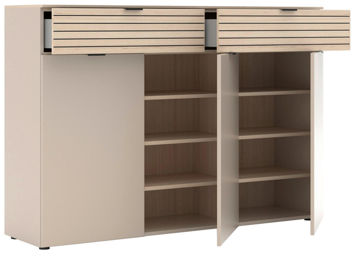 GARDEROBE 5-teilig  in 210/195/38 cm  - Kaschmir/Eichefarben, Design, Holzwerkstoff/Metall (210/195/38cm) - Xora