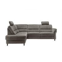 ECKSOFA Graubraun Mikrofaser  - Graubraun/Schwarz, MODERN, Holz/Textil (190/266cm) - Livetastic
