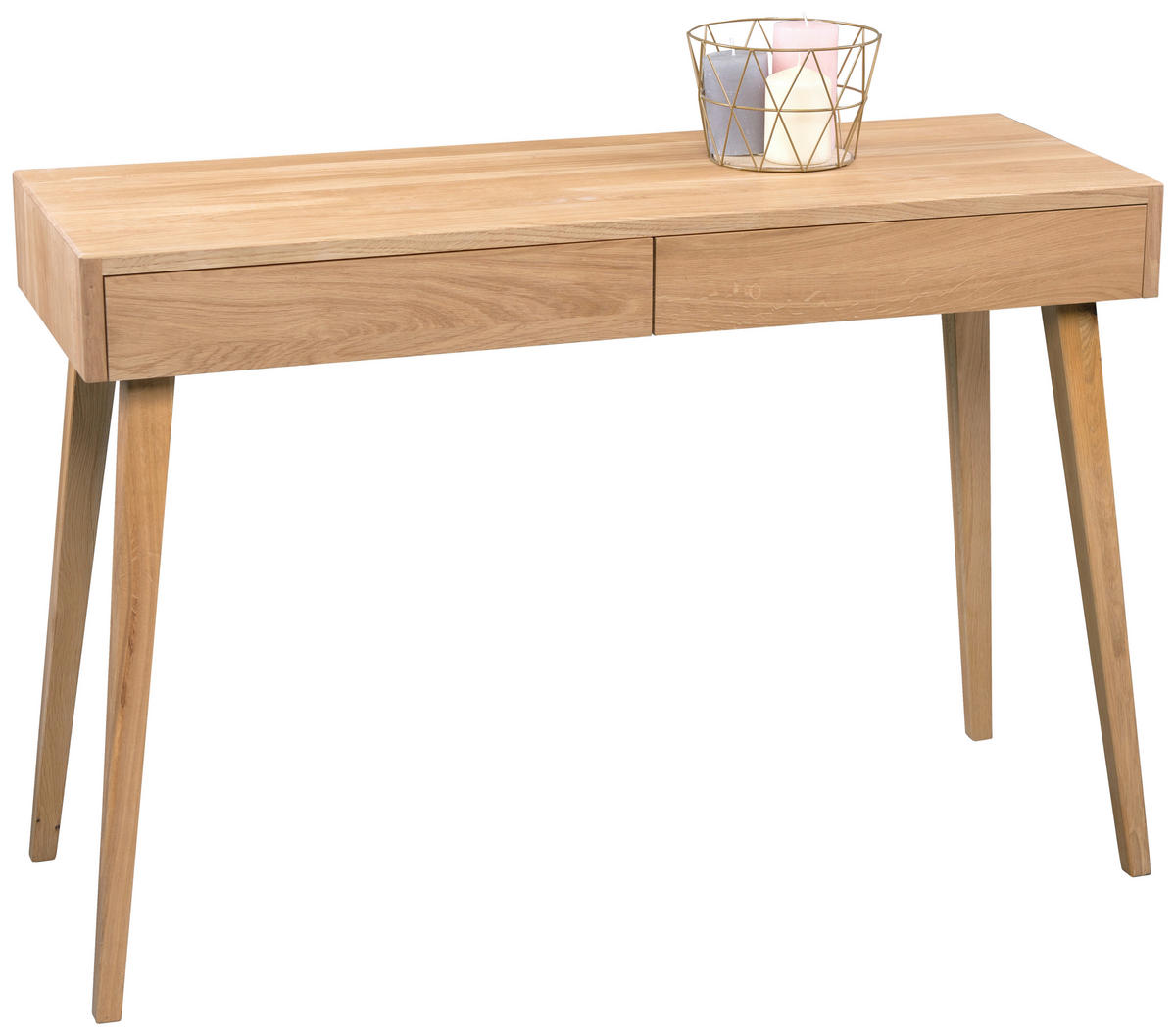 KONSOLENTISCH Wildeiche massiv Wildeiche  - Wildeiche, Design, Holz (110/40/75cm) - Linea Natura