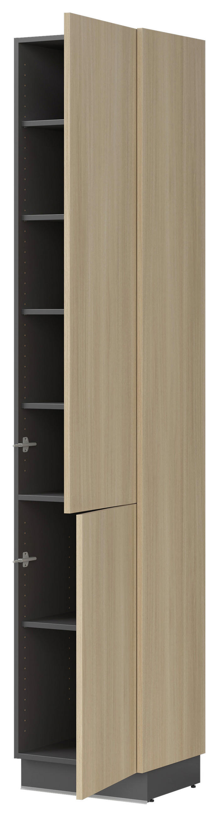 KÜCHENBLOCK 345 cm   in Graphitfarben, Eichefarben  - Eichefarben/Schwarz, Basics, Holzwerkstoff/Kunststoff (345cm) - Visiona