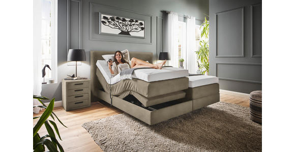 BOXSPRINGBETT 180/200 cm  in Schlammfarben  - Schlammfarben, KONVENTIONELL, Holz/Textil (180/200cm) - Dieter Knoll