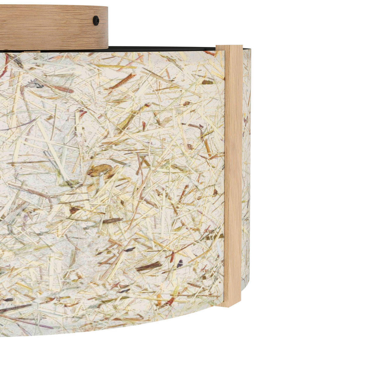 DECKENLEUCHTE  40/23,5 cm    - Beige/Schwarz, Natur, Holz/Textil (40/23,5cm) - Eglo