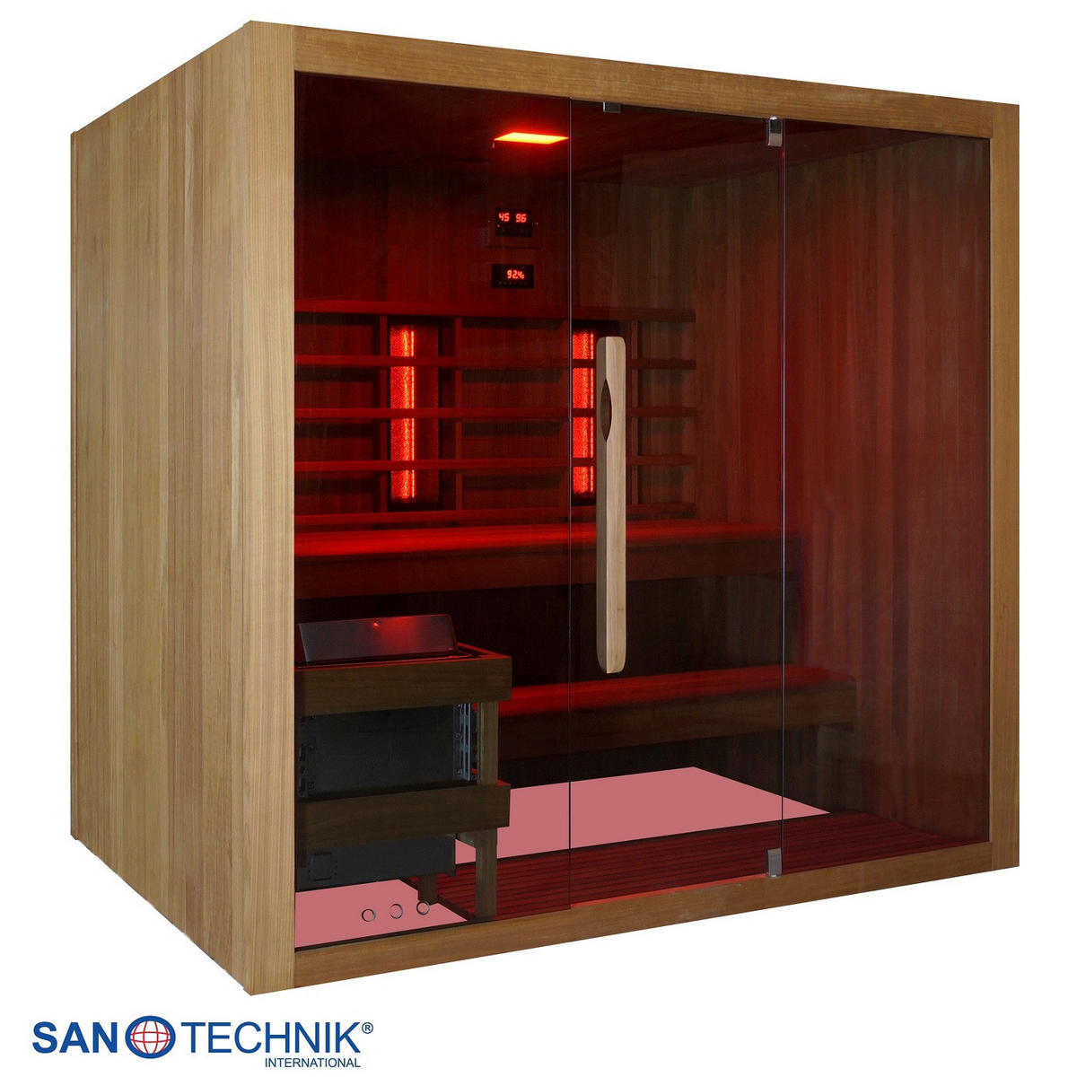 SAUNA für 4-5 Personen Kotka  - Naturfarben, KONVENTIONELL, Holz (200/150/190cm) - Sanotechnik