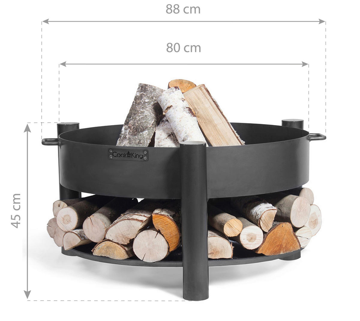 FEUERSCHALE  - Schwarz, Basics, Metall (88/45cm) - Ambia Garden