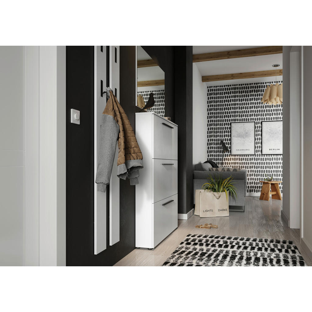 Thumbnail - Xxxl Garderobe, Weiß, Glas, Holzwerkstoff, 4-teilig, 185x200x19 cm, Garderobe, Garderoben-Sets & Serien, Garderoben-Sets