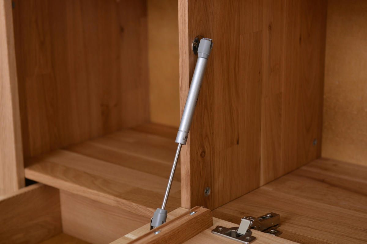 HIGHBOARD  in 132/126/42 cm  - Wildeiche/Alufarben, Natur, Holz (132/126/42cm) - Carryhome