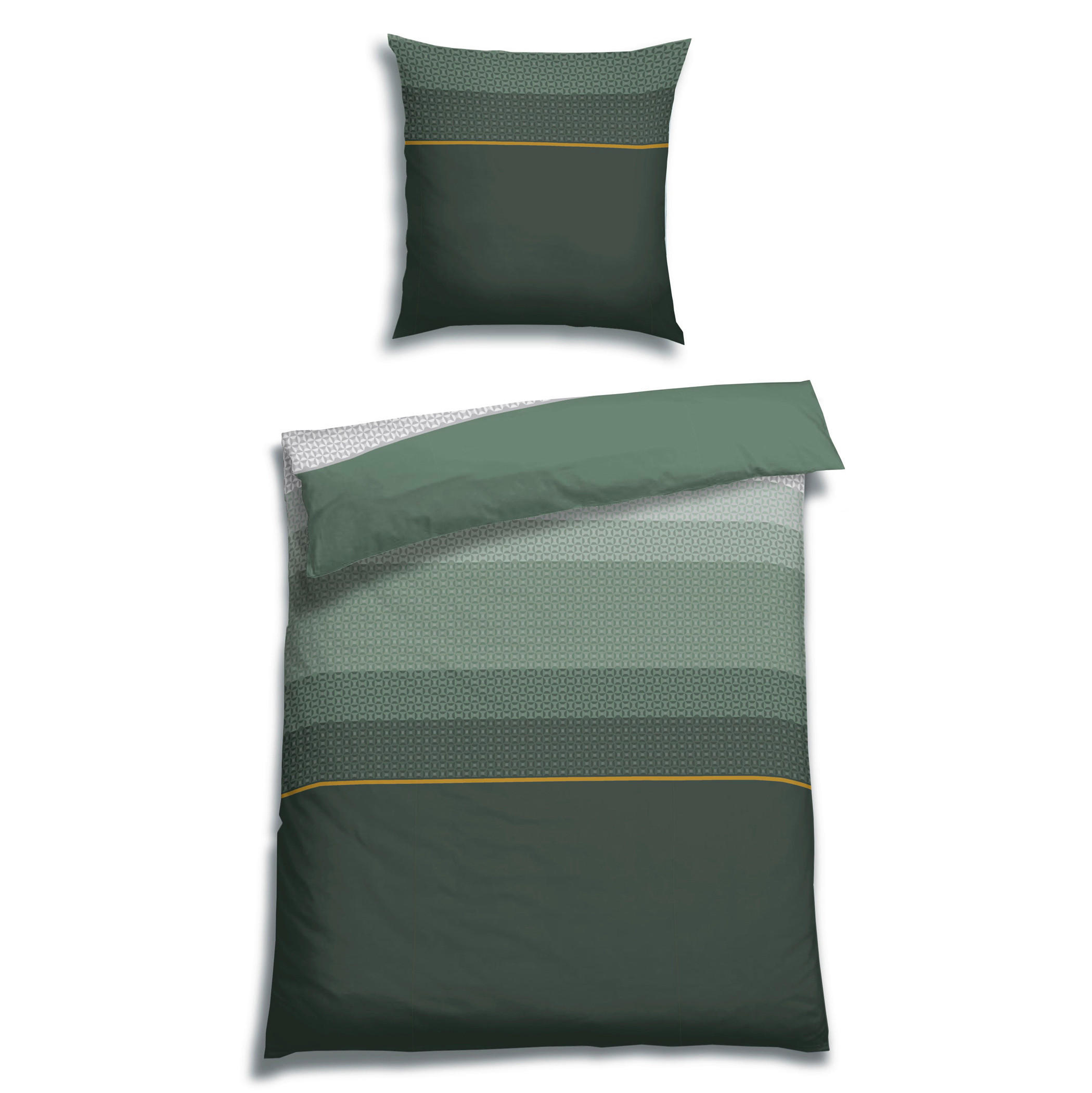 BETTWÄSCHE 2-teilig Satin 135/200 cm  - Dunkelgrün, Basics, Textil (135/200cm) - Florella