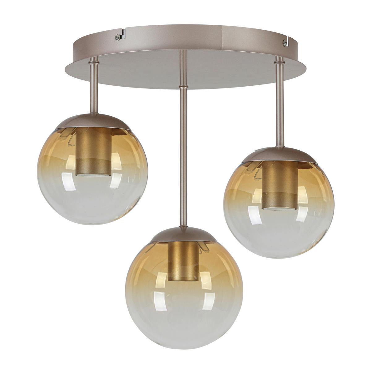 DECKENLEUCHTE    36/35,5/38 cm  - Champagner/Bernsteinfarben, Trend, Glas/Kunststoff (36/35,5/38cm) - Collett's Monde