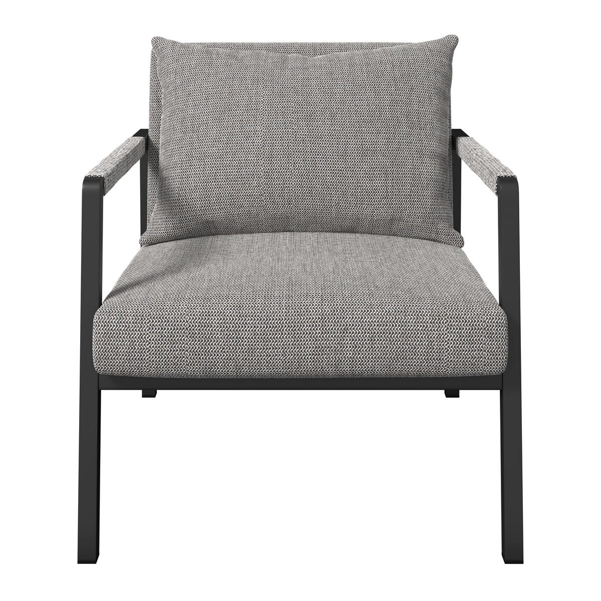 LOUNGEGARNITUR 4-teilig   210/80/86 cm Aluminium  - Anthrazit/Grau, LIFESTYLE, Stein/Textil (210/80/86cm) - Ambia Garden