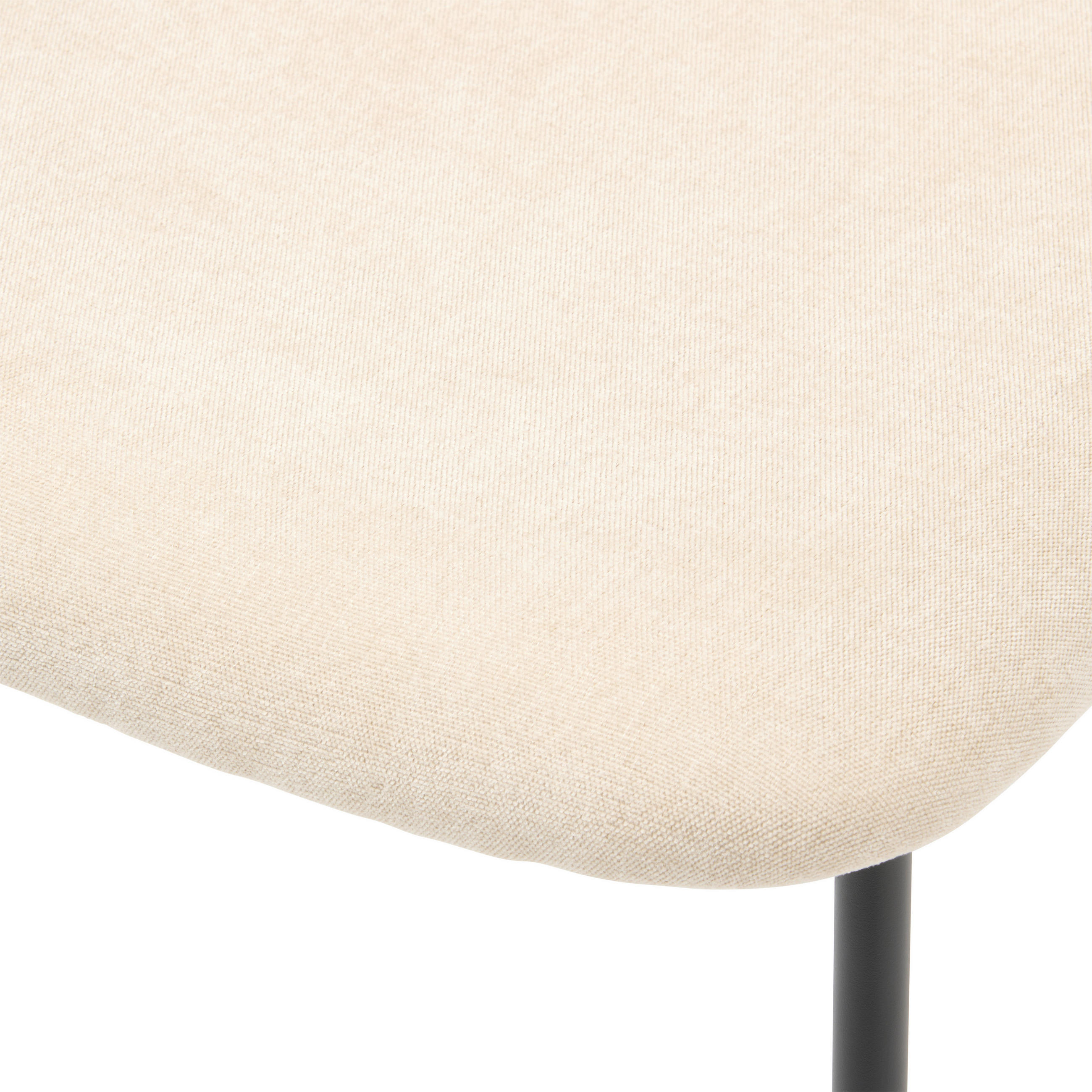 STUHL Mikrofaser Schwarz, Beige  - Beige/Schwarz, KONVENTIONELL, Textil/Metall (52/83/61cm) - MID.YOU