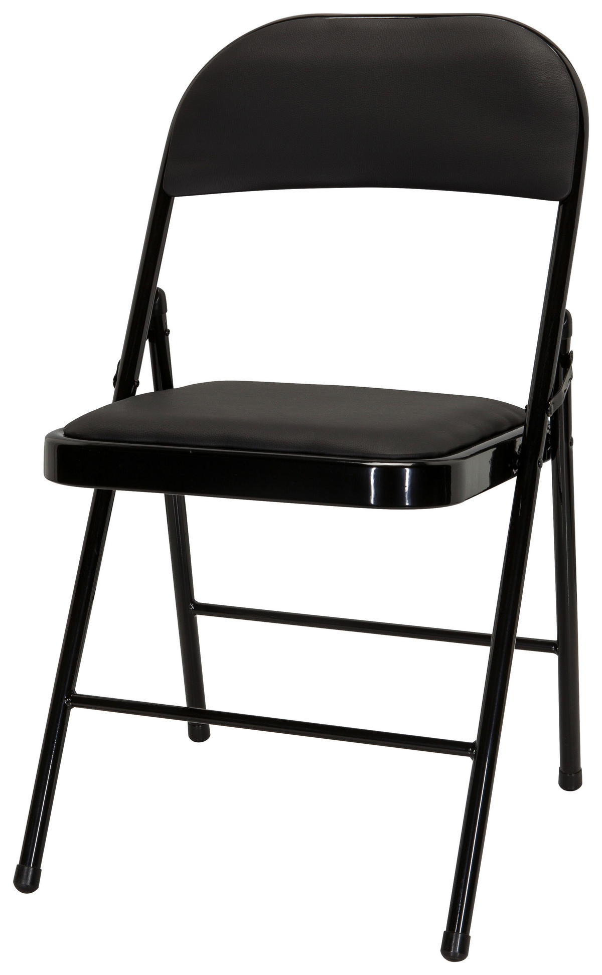 KLAPPSTUHL Lederlook Schwarz  - Schwarz, Basics, Textil/Metall (44/80/49cm) - MID.YOU