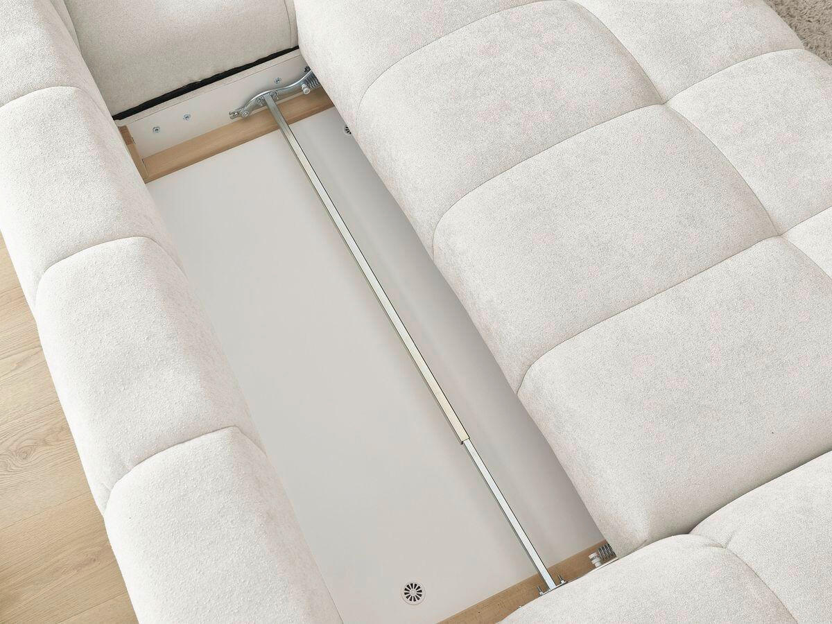 ECKSCHLAFSOFA EVEREST  mit Rücken echt, Armteil links, Armteil rechts Struktur Weiß  - Schwarz/Weiß, MODERN, Kunststoff/Textil (318/180cm) - Livetastic