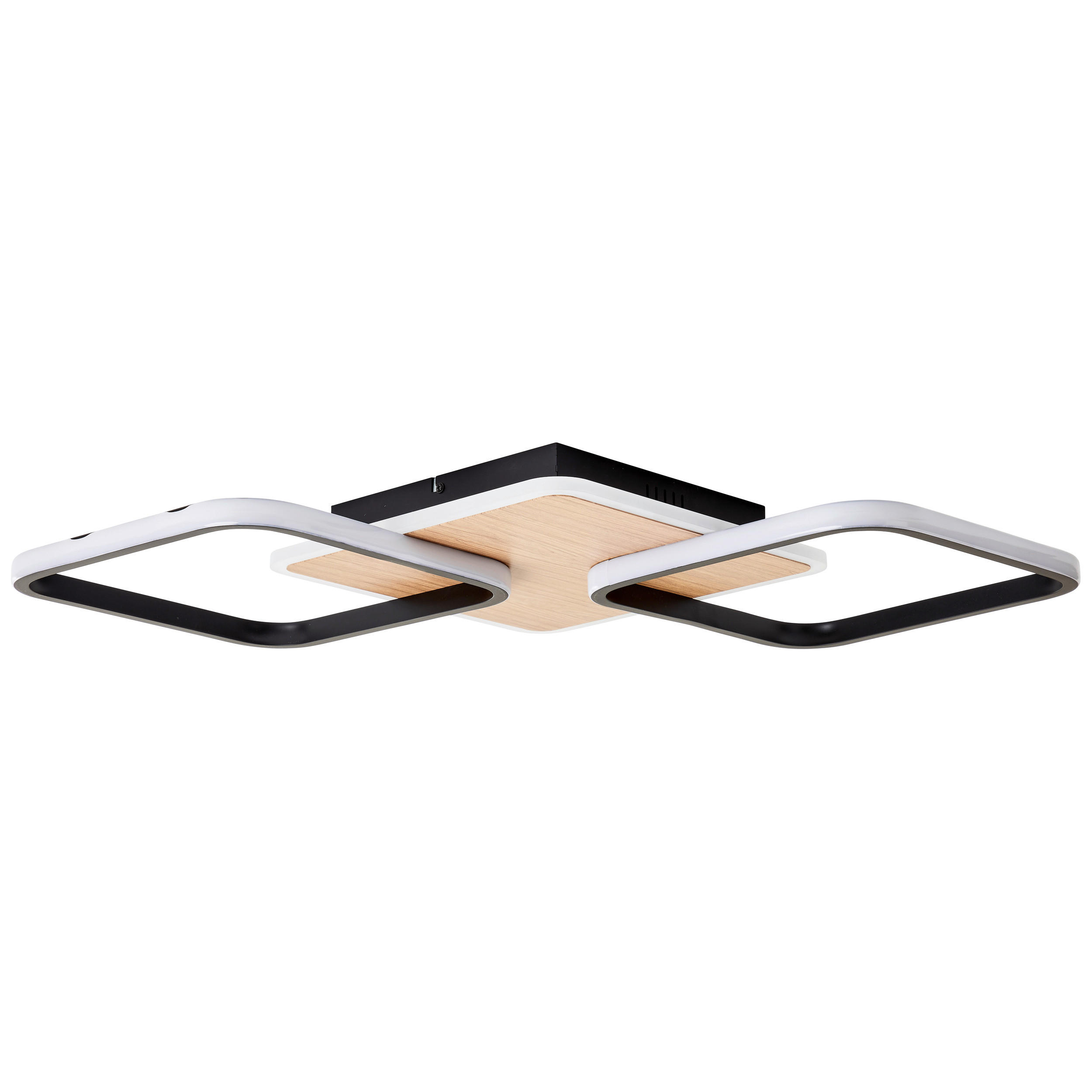 LED-DECKENLEUCHTE    62/62/7 cm  - Schwarz/Braun, Design, Kunststoff/Metall (62/62/7cm) - Brilliant