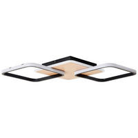 LED-DECKENLEUCHTE    62/62/7 cm  - Schwarz/Braun, Design, Kunststoff/Metall (62/62/7cm) - Brilliant