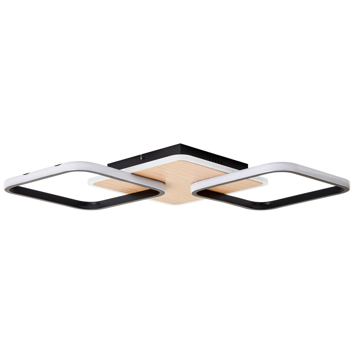 LED-DECKENLEUCHTE    62/62/7 cm  - Schwarz/Braun, Design, Kunststoff/Metall (62/62/7cm) - Brilliant
