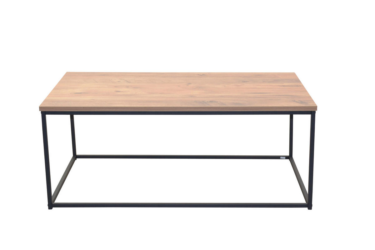 COUCHTISCH 60/100/40 cm rechteckig Schwarz, Eichefarben  - Eichefarben/Schwarz, Design, Holzwerkstoff/Metall (60/100/40cm) - MID.YOU