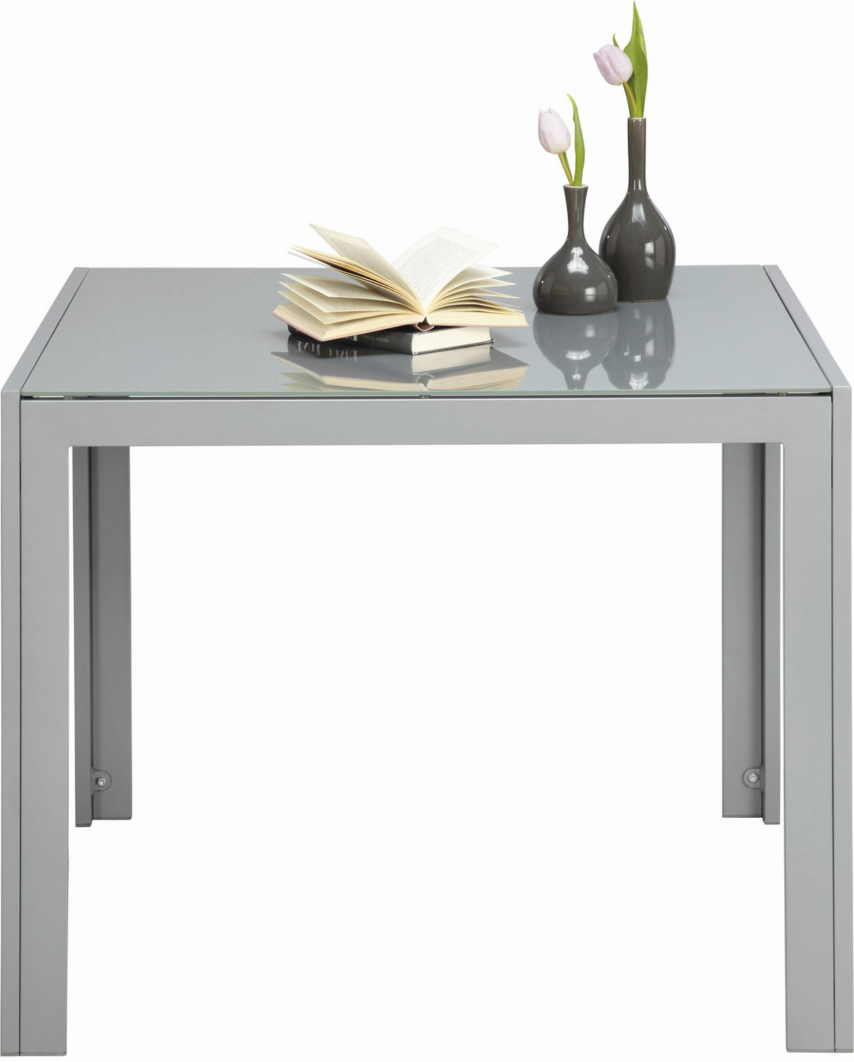 Masă grădină & terasă 90/90/72 cm   - argintiu, Basics, sticlă/metal (90/90/72cm) - Xora