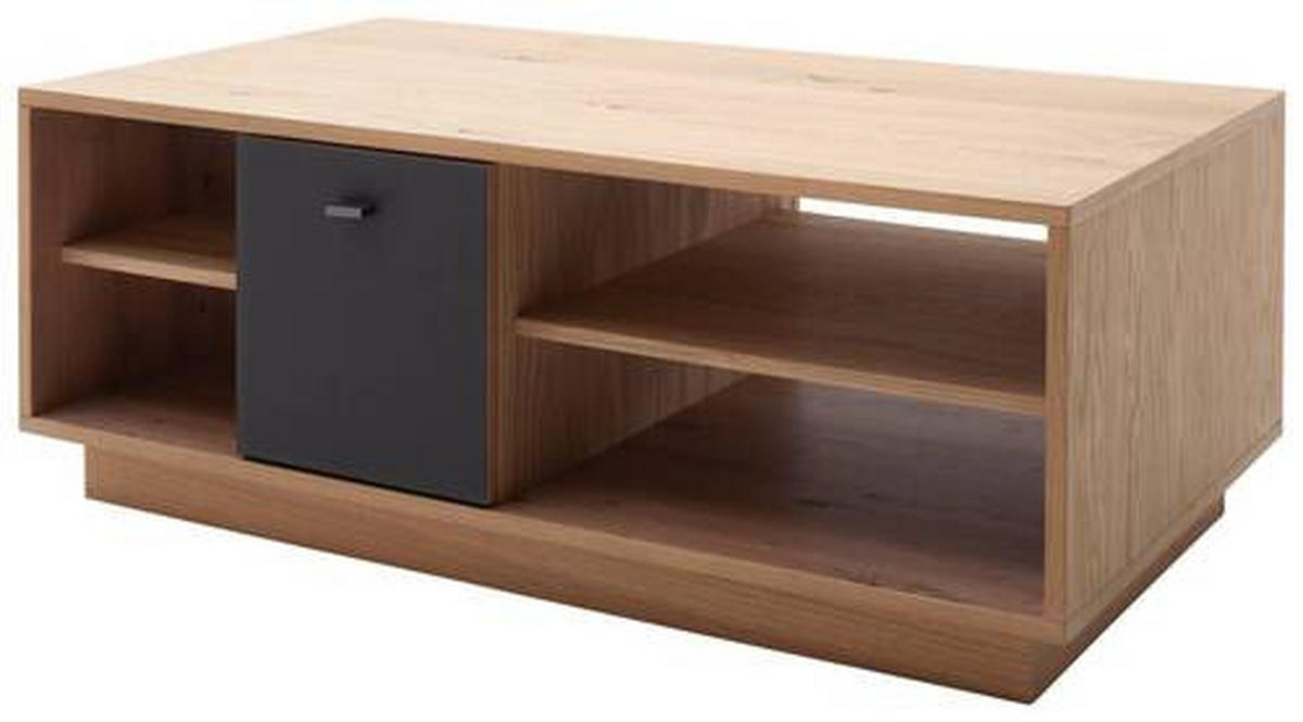 COUCHTISCH in Glas, Holzwerkstoff 115/65/44 cm  - Eiche Bianco/Anthrazit, Design, Glas/Holzwerkstoff (115/65/44cm) - MID.YOU