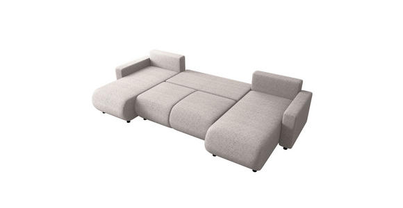 WOHNLANDSCHAFT Beige Webstoff  - Beige/Schwarz, MODERN, Kunststoff/Textil (150/312/150cm) - Xora