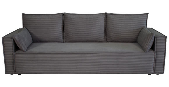SCHLAFSOFA  mit Rücken echt, Armteil links, Armteil rechts Cord Anthrazit  - Anthrazit/Schwarz, Design, Textil (232/85/92cm) - Xora