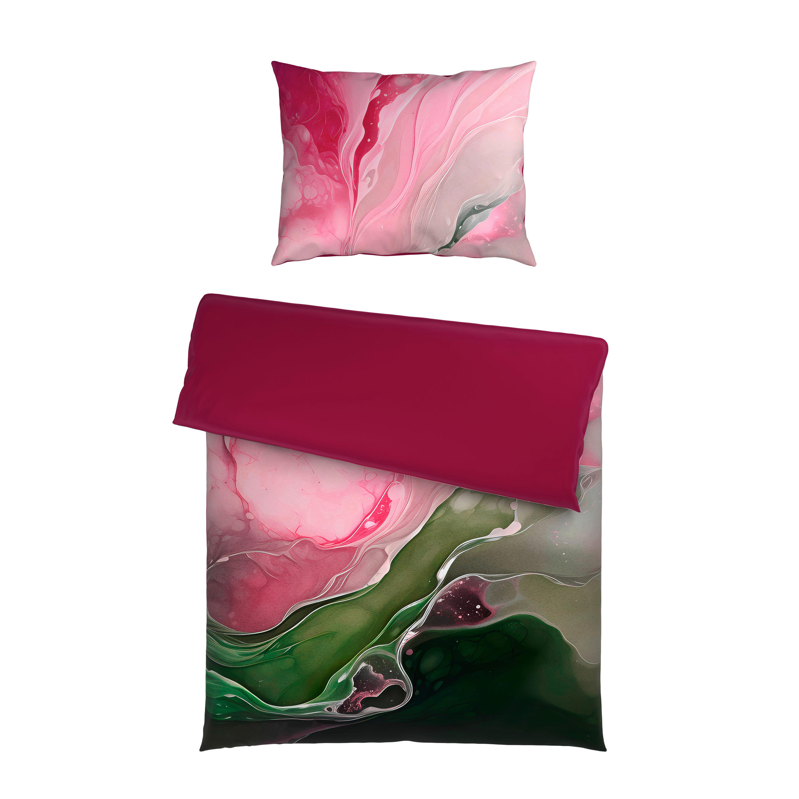 OBOJESTRANSKA POSTELJNINA 140/200 cm saten pink  - pink, tekstil (140/200cm) - Esposa