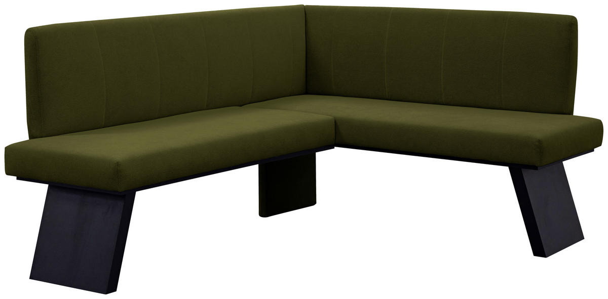 ECKBANK 160/140 cm Webstoff Grün   - Schwarz/Grün, KONVENTIONELL, Textil (160/140cm)