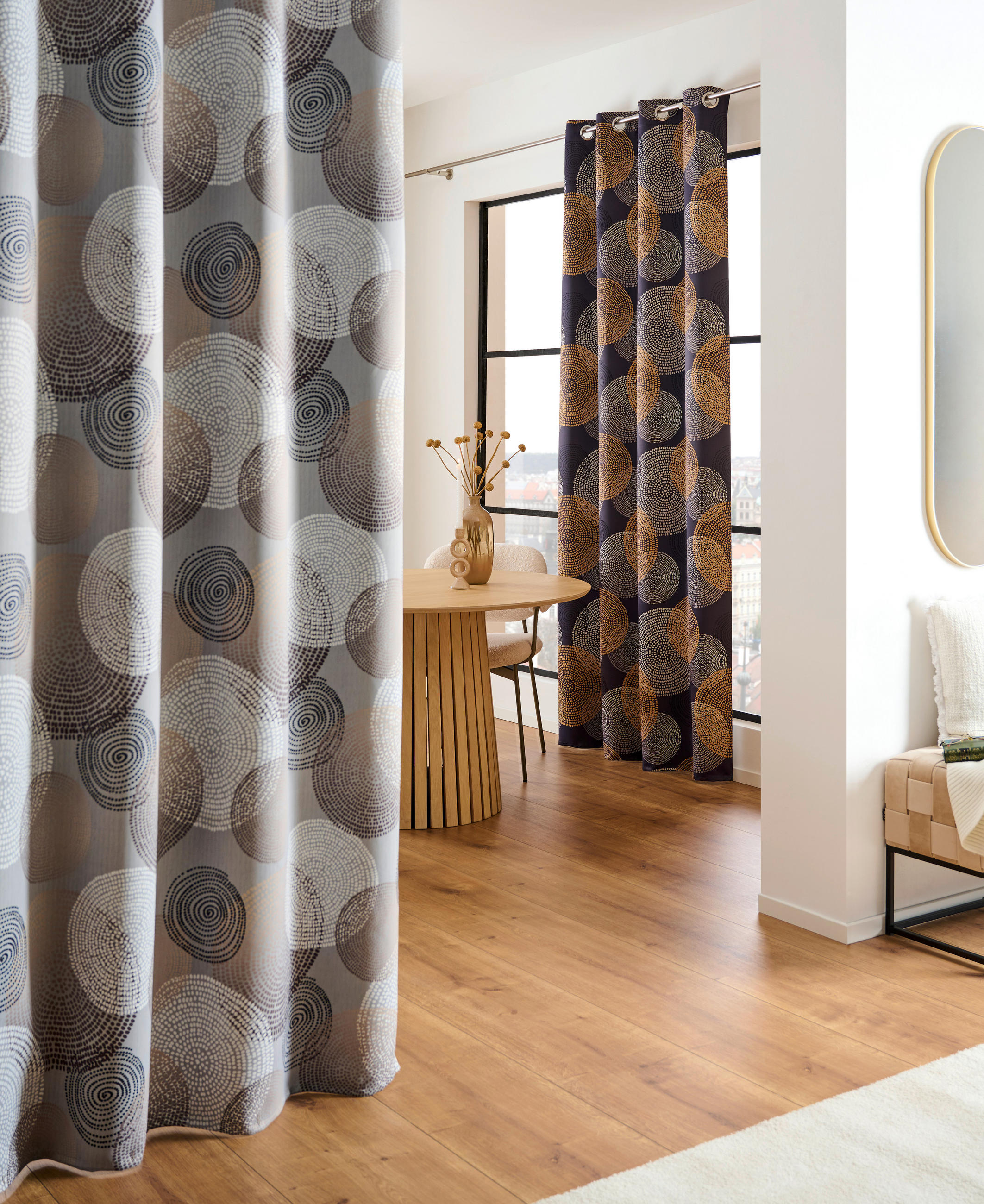 ZÁVĚS S OČKY, neprůsvitné, 135/245 cm - antracitová, Basics, textil (135/245cm) - Esposa