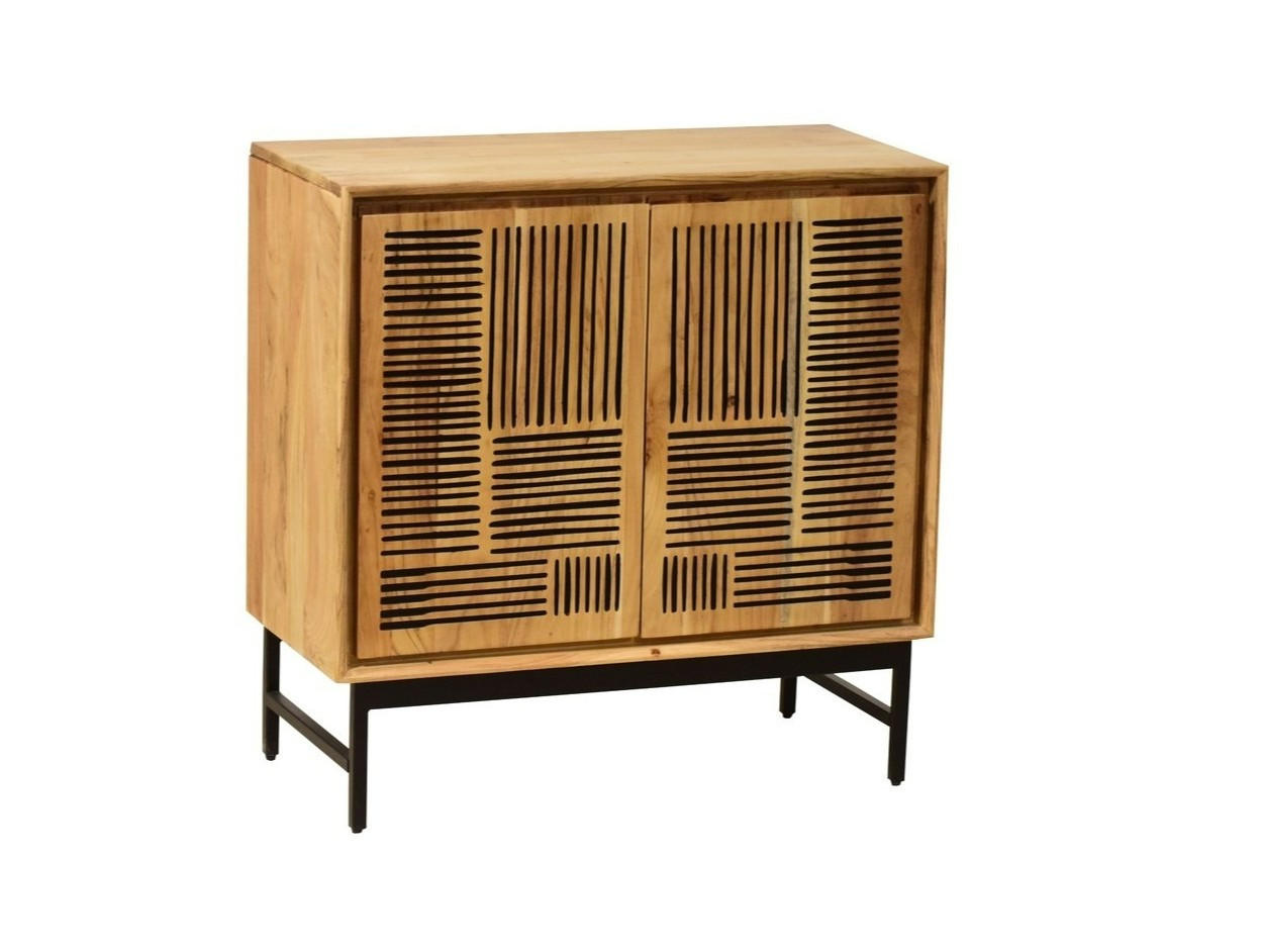 KOMMODE  in 85/85/40 cm  - Schwarz/Akaziefarben, KONVENTIONELL, Holz/Metall (85/85/40cm) - Livetastic