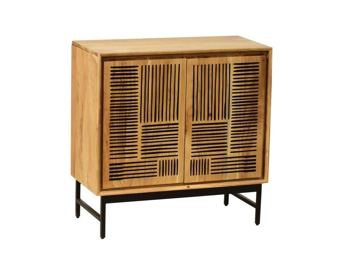 KOMMODE  in 85/85/40 cm  - Schwarz/Akaziefarben, KONVENTIONELL, Holz/Metall (85/85/40cm) - Livetastic