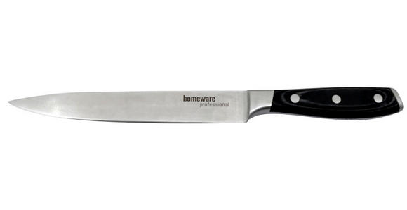 FLEISCHMESSER 34 cm  - Edelstahlfarben/Dunkelbraun, KONVENTIONELL, Holzwerkstoff/Metall (34cm) - Homeware Profession.