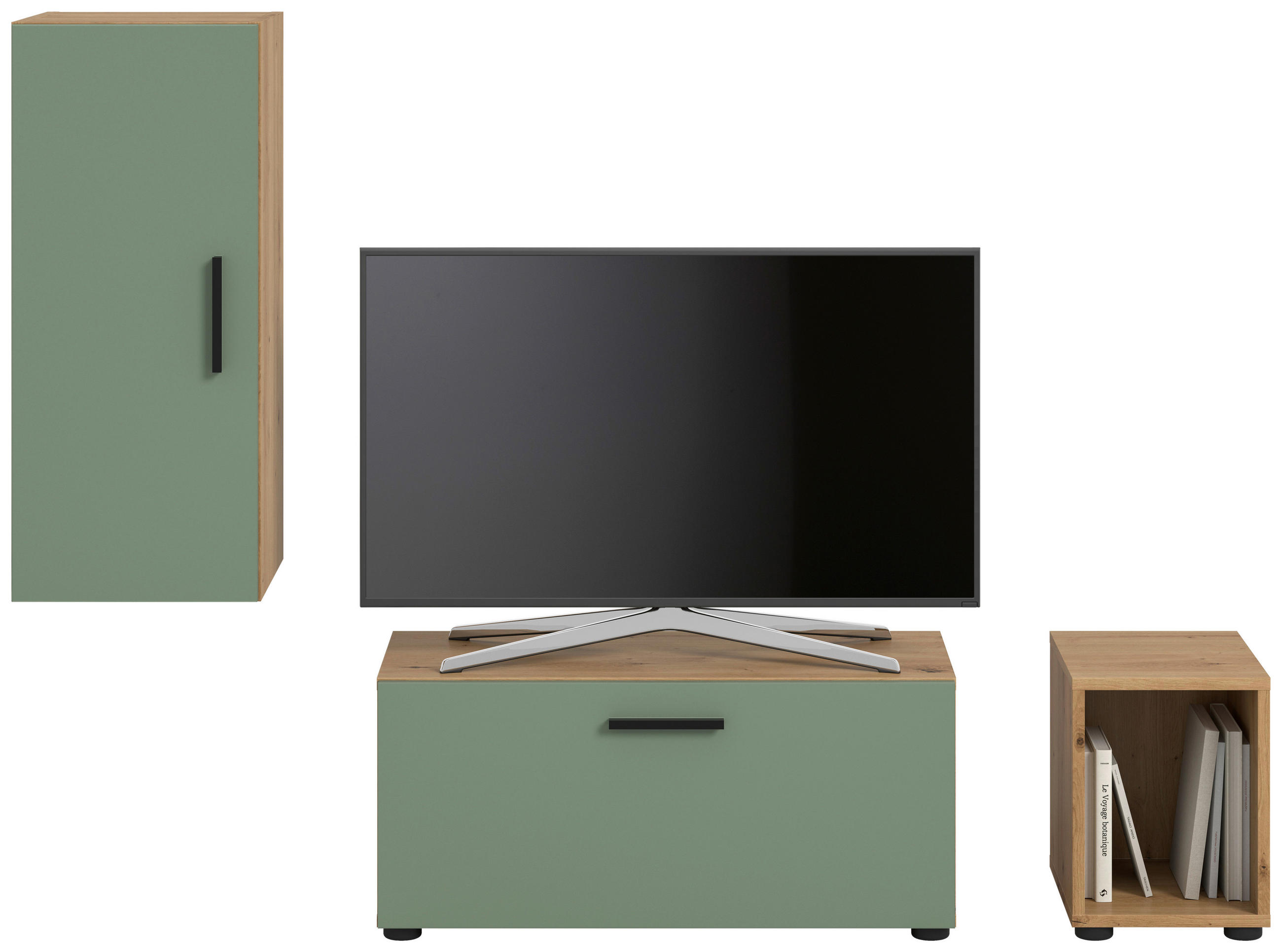 Wohwand, The One Olivgrün/Artisan Eiche Dekor