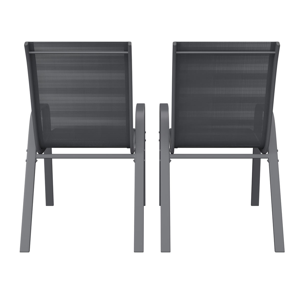 GARTENSESSEL-SET Metall, Textil Anthrazit  - Anthrazit, MODERN, Textil/Metall (54/90/72cm) - Ambia Garden