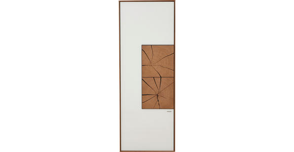 HÄNGEELEMENT Kerneiche vollmassiv Weiß, Eichefarben - Eichefarben/Weiß, Design, Glas/Holz (50/137/39cm) - Valnatura