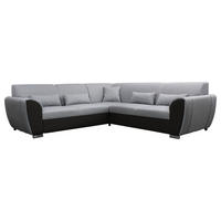 ECKSOFA in Flachgewebe Schwarz, Hellgrau  266/266 cm  - Silberfarben/Hellgrau, Design, Kunststoff/Textil (266/266cm) - Livetastic